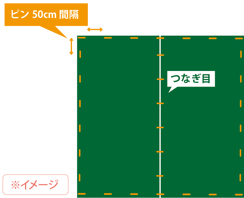 人工芝ピンの打ち方