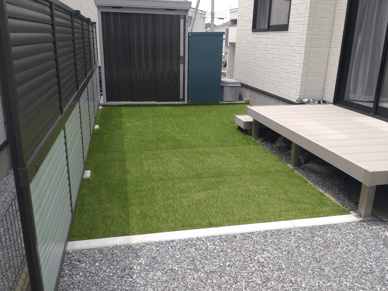 人工芝DIY 施工後